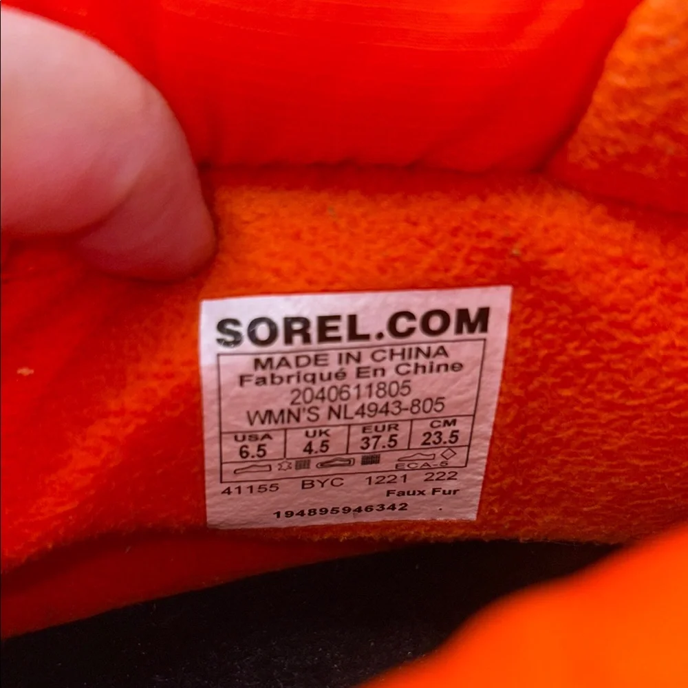 Sorel x prAna Out N About III Puffy Zip Sneaker Boots Orange Wmns 6.5 Waterproof - Picture 11 of 11
